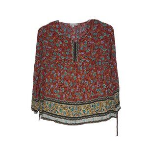 Weekend Suzanne Betro  Floral Peasant Boho Top Size 4X Boho Hippie